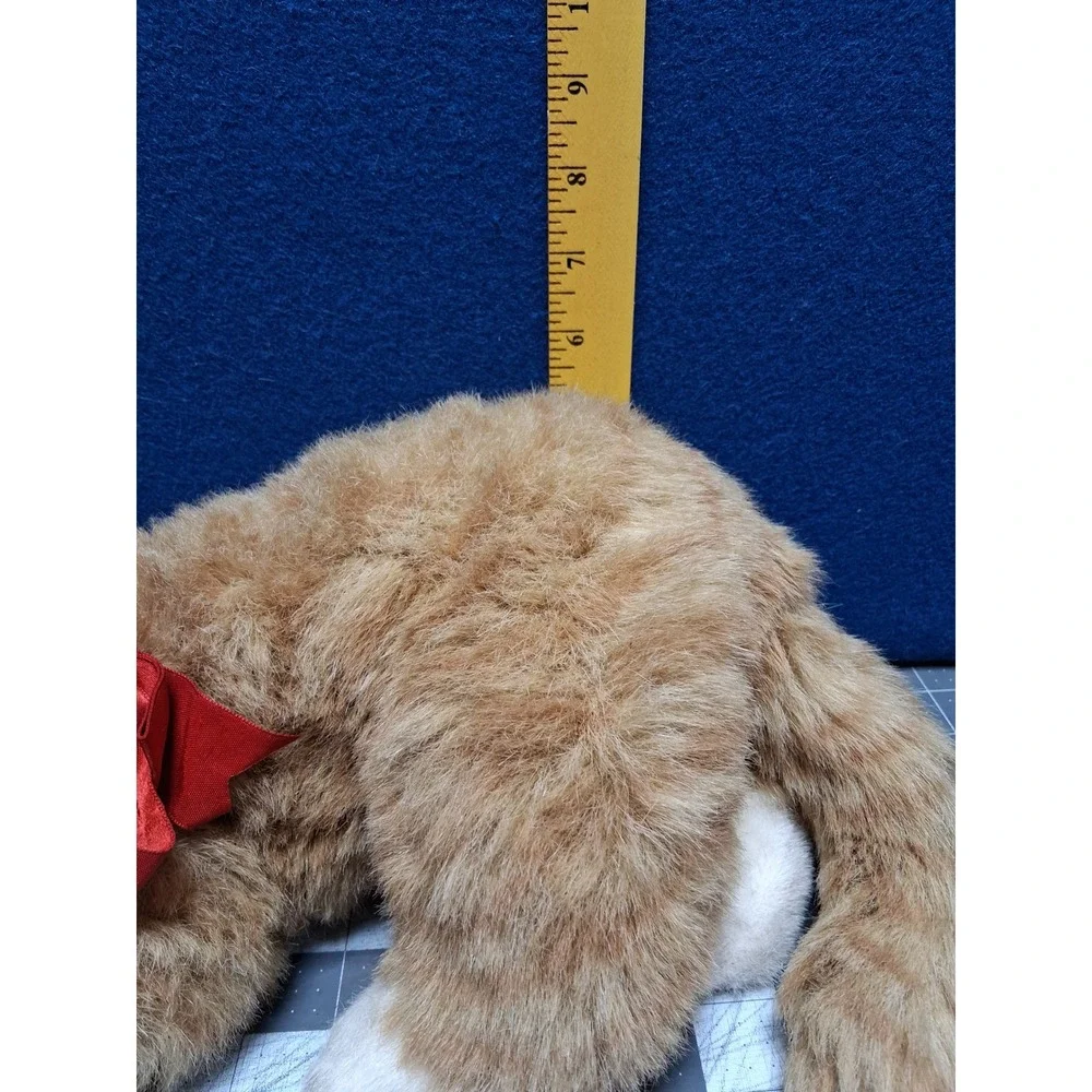 Ty Al E cat Ginger Tabby Cat Orange White Plush 1996 Red Bow Vintage Beanie Baby